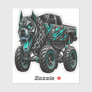 Sticker Monstre Camion Pitbull Féroce