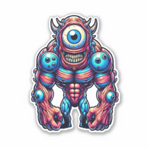 Sticker monstre Neon Cyclops
