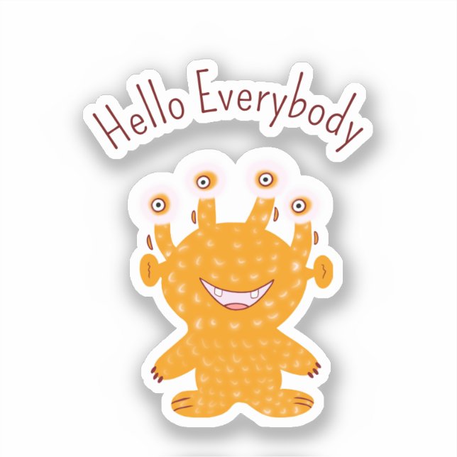 Sticker Monstre orange (Recto)