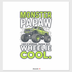 Sticker Monstre Papaw Roues Cool Drôle Monstre Camion Dés