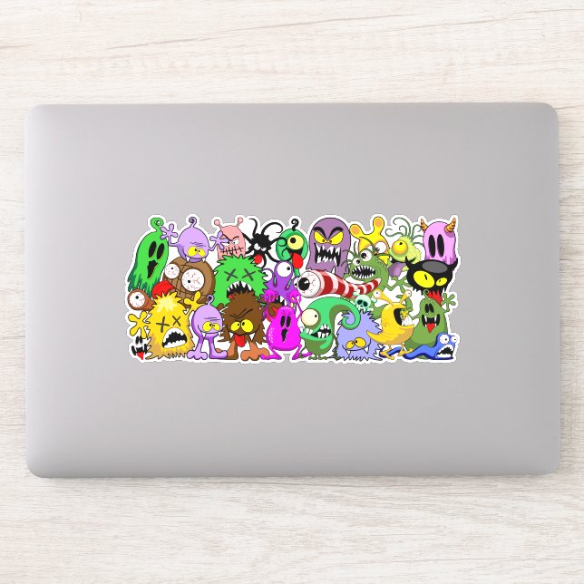 Sticker Monstres caractères mignons Motif d'Halloween (Ordinateur)