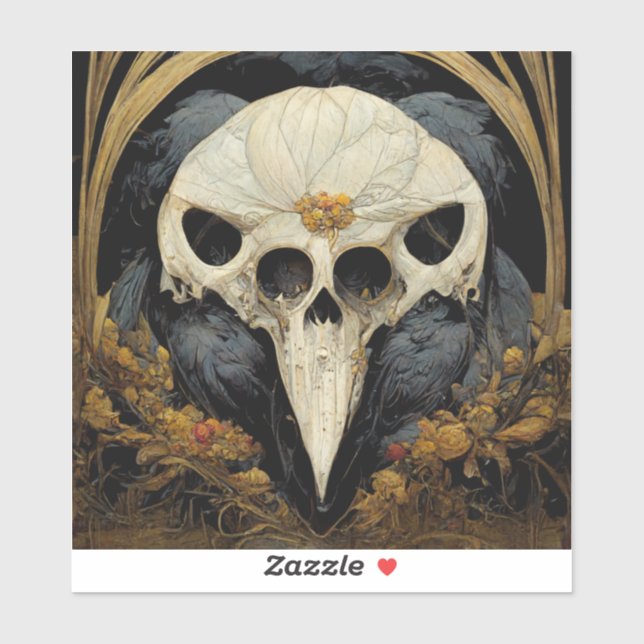 Sticker Monstrous Corbeau Horreur Goth Gothique (Feuille)