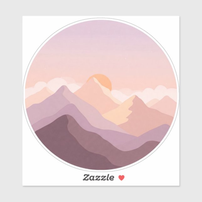 Sticker Montagnes Sunset (Feuille)