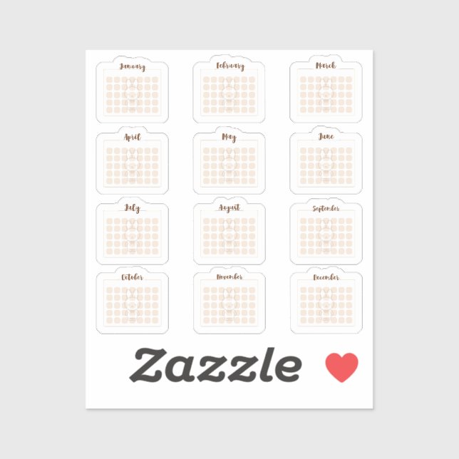 Sticker Monthly calendar Sheet (Feuille)