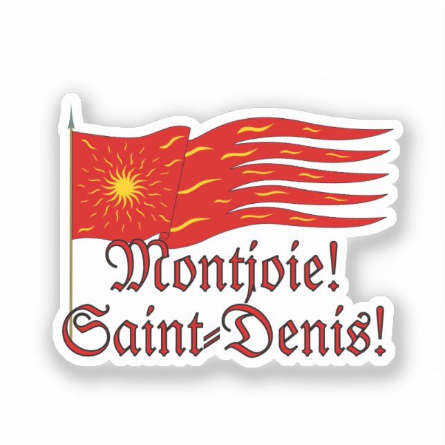 Sticker Montjoie! Saint-Denis! Red Oriflamme with Sun (Recto)