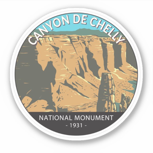 Sticker Monument National du Canyon De Chelly Cercle Vinta (Devant)