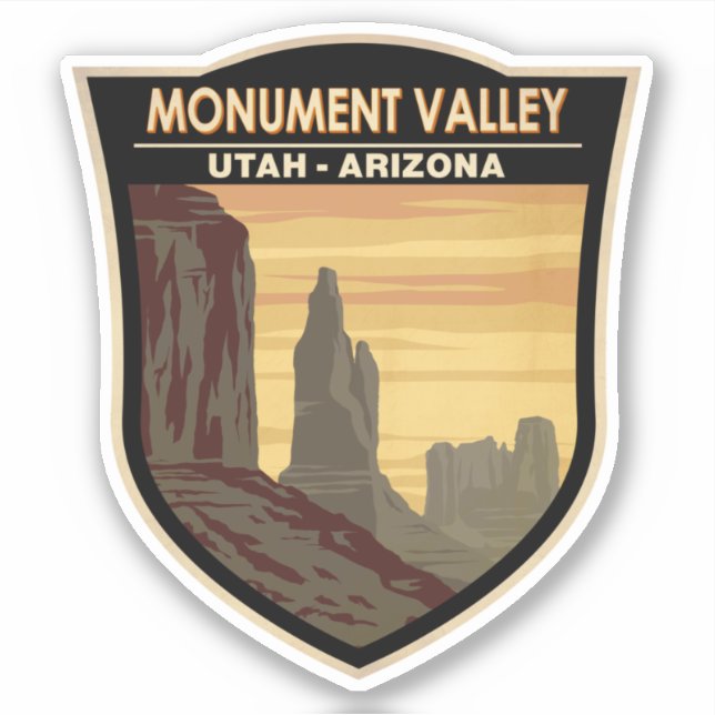 Sticker Monument Valley Arizona Utah Vintage (Devant)
