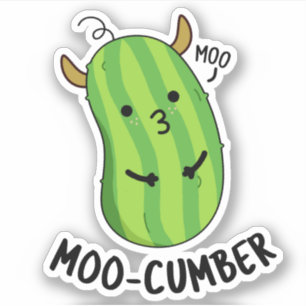 Sticker Moo-concombre Funny Veggie Cucumber Pun