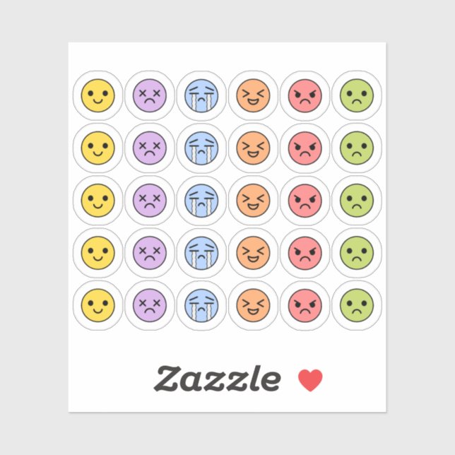 Sticker Mood Tracker mignon émotions Emoji Head Bujo Plann (Feuille)