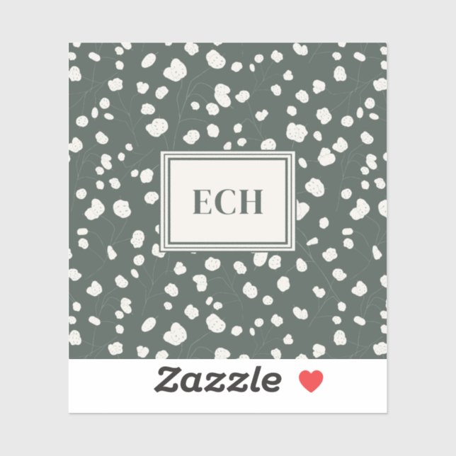 Sticker Moody Lunaria Seed Botanical Monogram Personalized (Feuille)