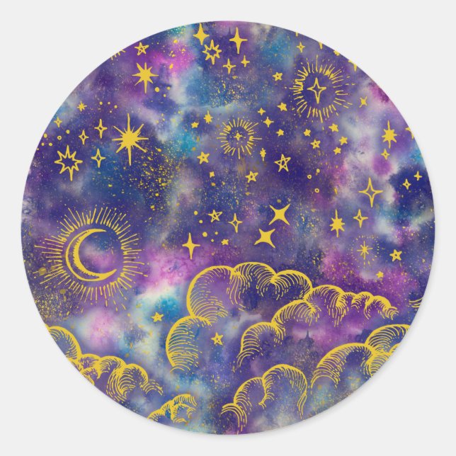 Sticker "Moon and Stars" (Gold-Etc) (Devant)