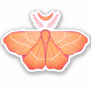 Sticker Moon Moth Witchy Night Art - Illustration magique