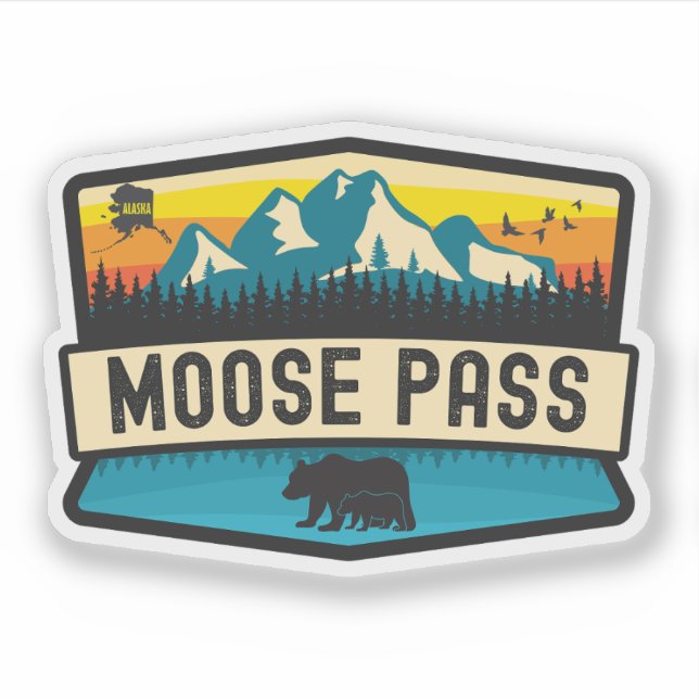 Sticker Moose Pass, Alaska (Devant)