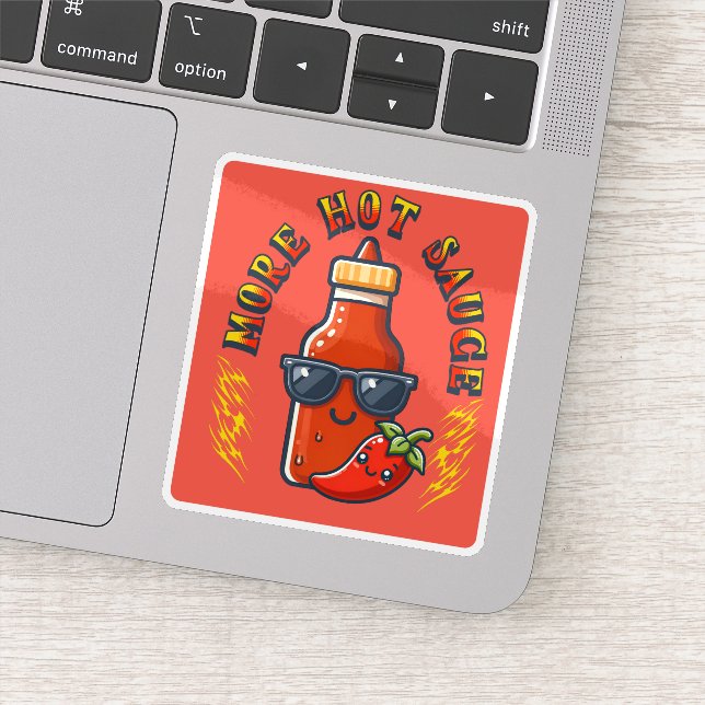 Sticker More Hot Sauce Spicy Food Lover Kawaii (Détail)