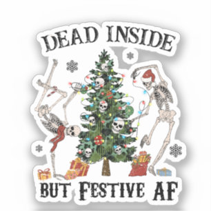 Sticker Mort à l'intérieur   Noël drôle