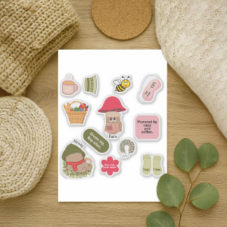 Sticker Mossy & Fern Cute Champhrooms & Cosy Citations