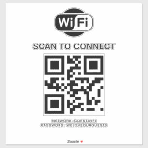 Sticker Mot de passe Wifi Analyse du code QR pour se con