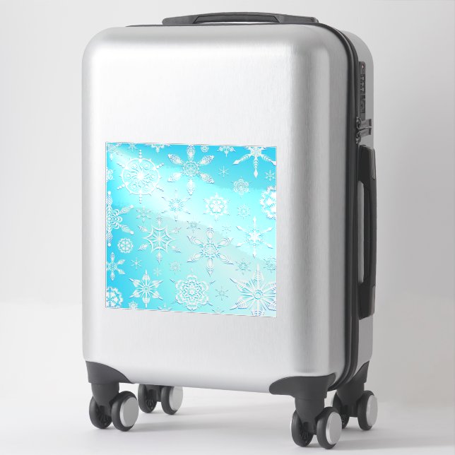 Sticker Motif Crystal Snowflakes (Sur valise)