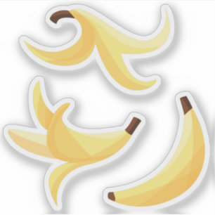 Sticker Motif de banane jaune rétro drôle éditable pour fê