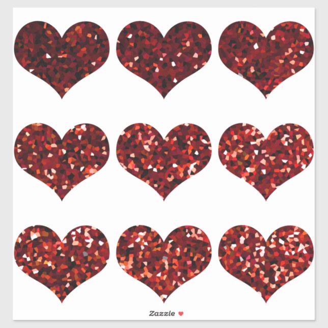 Sticker Motif de coeur de gloire rouge Parties scintillant (Feuille)