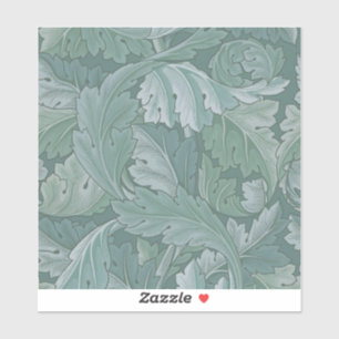 Sticker Motif feuille d'acanthe bleu sarcelle de William M