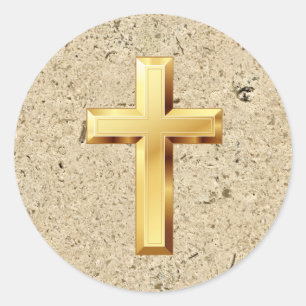 Sticker Motif Gold Christian Holy Cross Texture