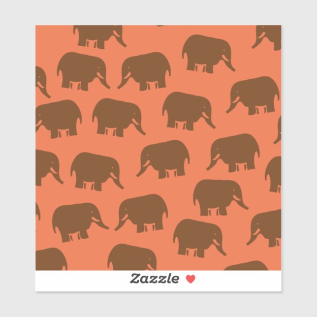 Sticker Motif indien des éléphants (Feuille)