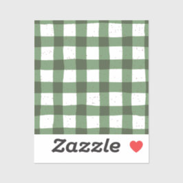Sticker Motif plaid vert olive naturel scrapbooking
