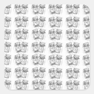 Sticker Motif pour pilules de coupe de bois