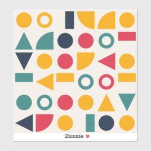 Sticker Motif sans couture de formes géométriques Bauhaus