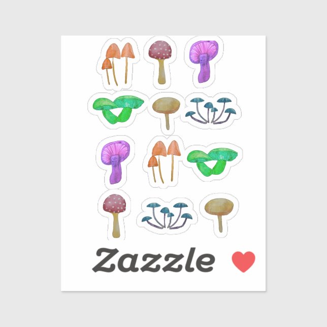Sticker Motif simple champignons (Feuille)