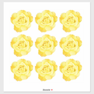 Sticker Motifs Floraux Rose Jaune Décoratif Coloré