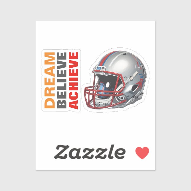 Sticker Motivational Dream Believe Achieve Football (Feuille)