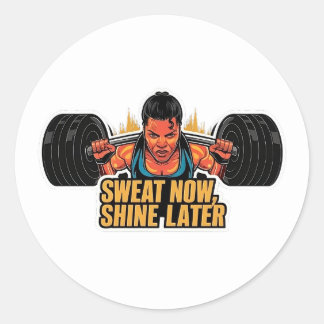 Sticker Motivational Fitness Sweat Now Shine Plus 