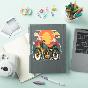 Sticker Moto Moto Retro Vintage Sunset