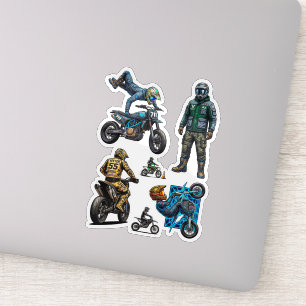 Sticker Motocross Futuriste Supermoto Techwear