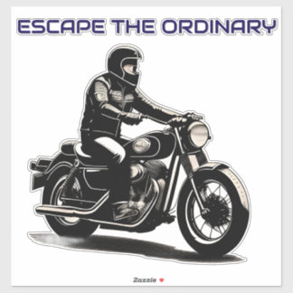 Sticker Motorcycliste équitation classique Motorcycle