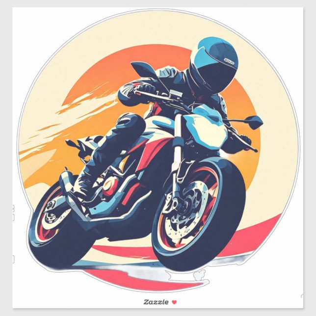 Sticker Motorcycliste Racing (Feuille)