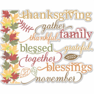 Sticker Mots de Thanksgiving