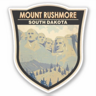 Sticker Mount Rushmore South Dakota Travel Art Vintage