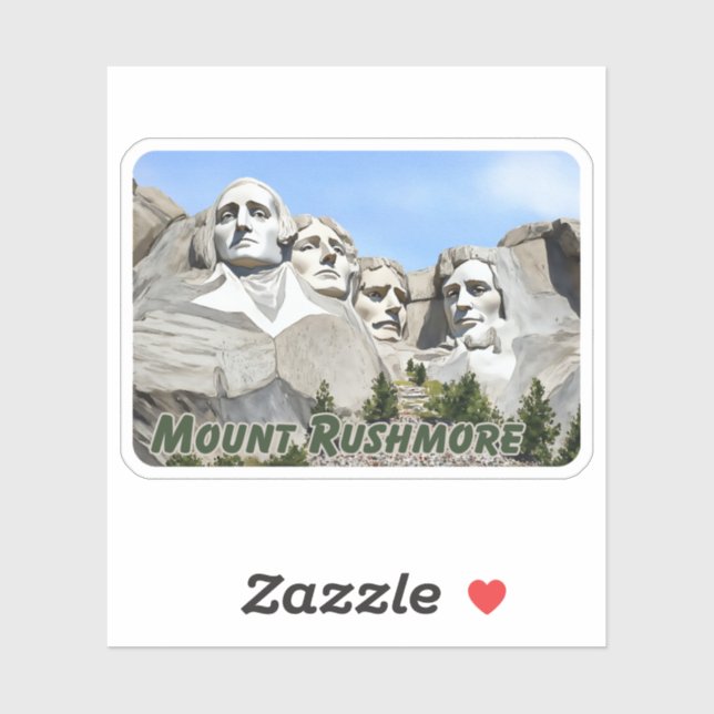 Sticker Mount Rushmore Watercolor (Feuille)