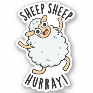 Sticker Mouton Mouton Hurray Amusant Animal Pun