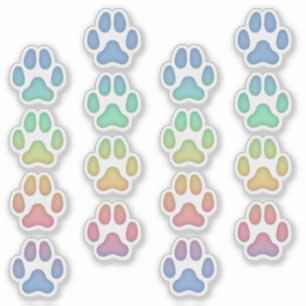 Sticker Moyenne Arc-en-ciel Pawprints Animal Tracks Decks
