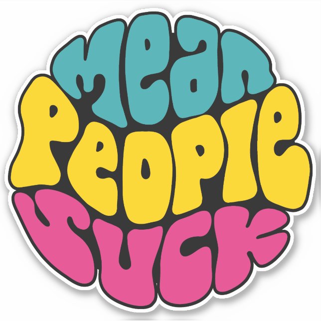 Sticker Moyenne des gens Suck Word Art (Devant)