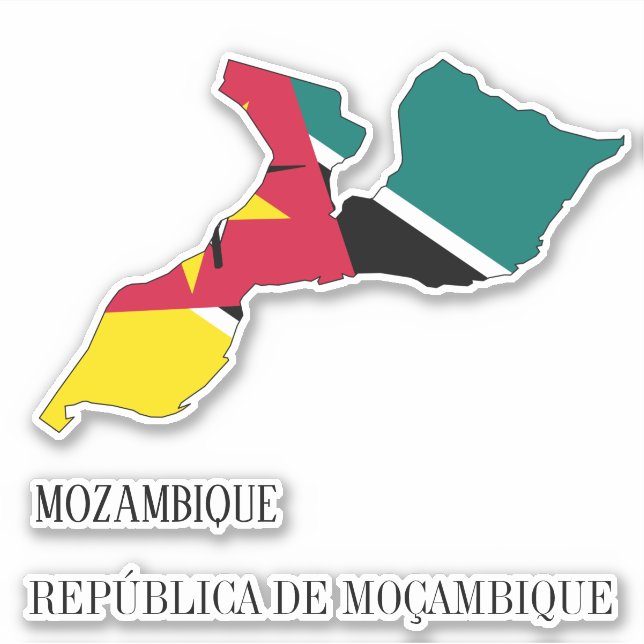 Sticker Mozambique Drapeau charmant patriotique (Devant)
