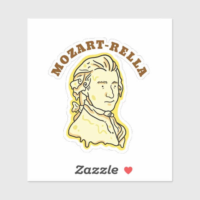 Sticker Mozart rella Musique Funny Pun au fromage Die-Cut (Feuille)