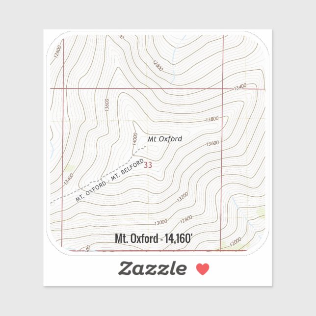 Sticker Mt Oxford Colorado (Feuille)