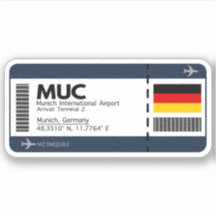 MUC Munich Airport Boarding Pass - Voyage