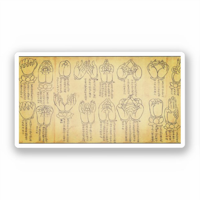 Sticker Mudras (parchemin japonais du XIIe siècle) (Recto)