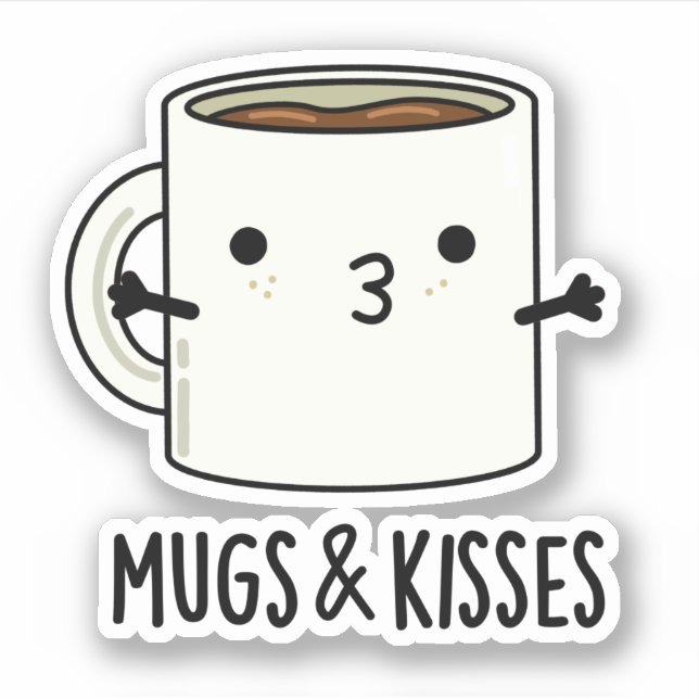 Sticker Mugs Et Baisers Drôle Mug Pun (Devant)